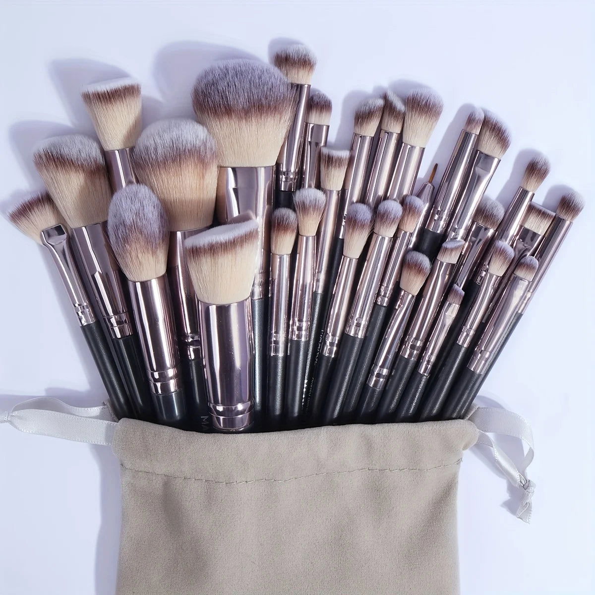 MAANGE 30pcs Professional Makeup Brush Set Foundation Concealers Eye Shadows Powder Blush Blending Brushes Beauty Tools with Bag - LOCKDEALZ
