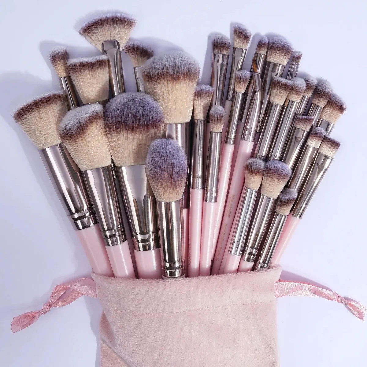 MAANGE 30pcs Professional Makeup Brush Set Foundation Concealers Eye Shadows Powder Blush Blending Brushes Beauty Tools with Bag - LOCKDEALZ