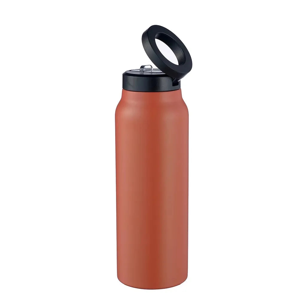 Magnetic Vacuum Flasks Stainless Steel Sports Water Bottle Mobile Phone Holder Creative Portable Outdoor Thermal Insulation Cup - LOCKDEALZ