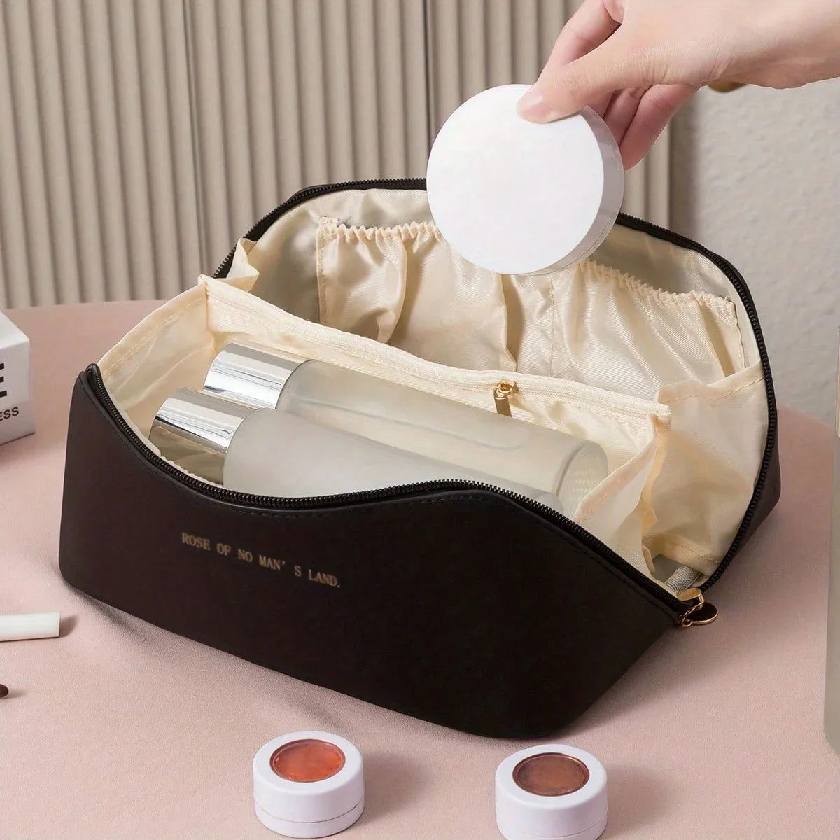 Makeup Organizer Female Toiletry Kit Bag Make Up Case Storage Pouch Luxury Lady Box, Cosmetic Bag, Organizer Bag For Travel Zip - LOCKDEALZ