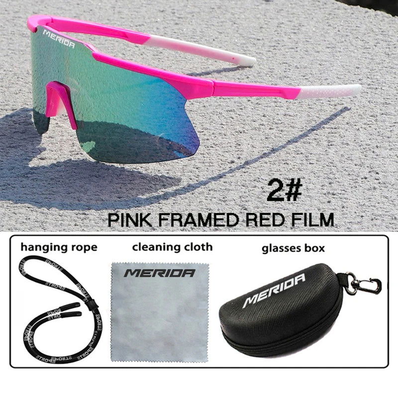 Merida cycling Sunglasses Women Men Sports Glasses UV400 Riding Eyewear Mountain Bike Road Bicycle Outdoor Lenses With Case - LOCKDEALZ