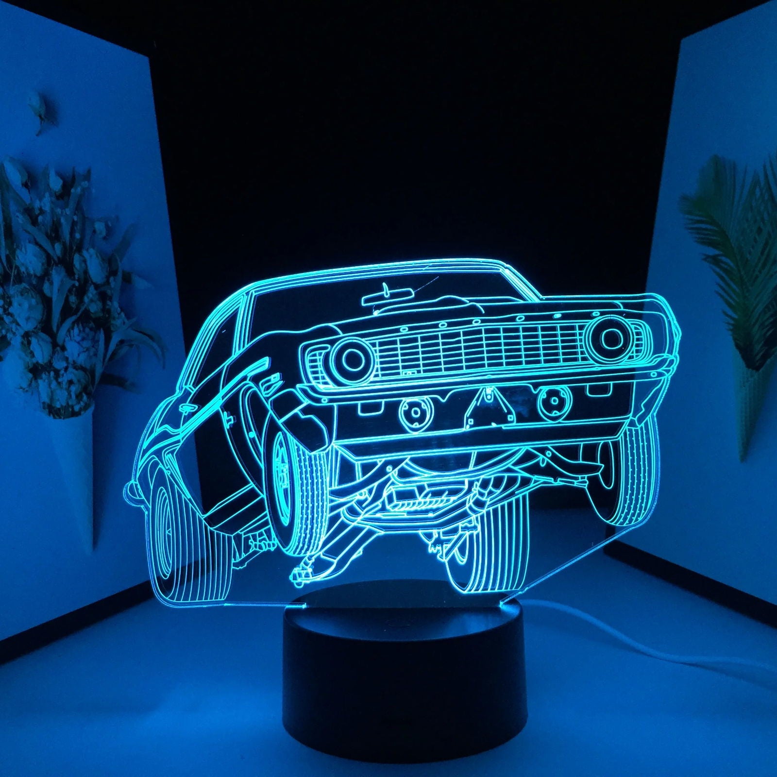 Muscle Car Model Small Night Lights Home Room Desk Decoration - LOCKDEALZ