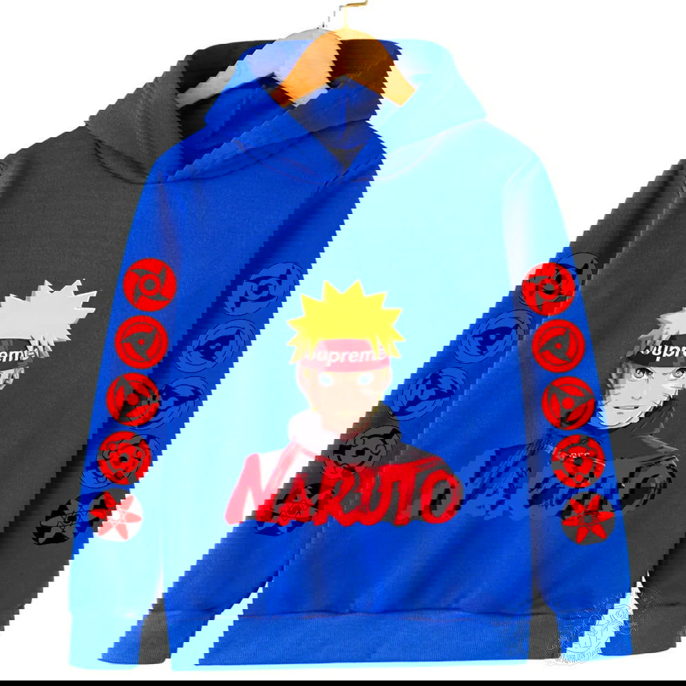 Naruto Fashion Hoodie Children's Printed Casual Clothing Cartoon Autumn/Winter Fleece Hoodie Boys and Girls' Sportswear Top - LOCKDEALZ
