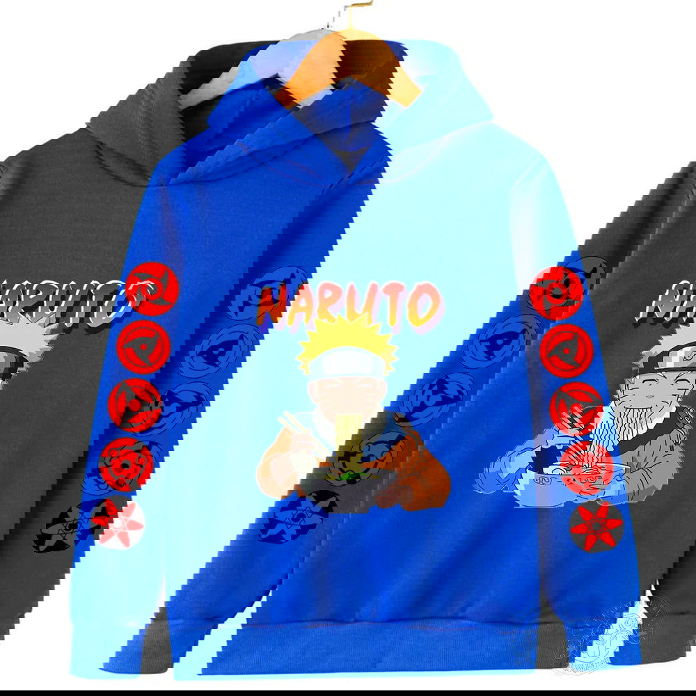 Naruto Fashion Hoodie Children's Printed Casual Clothing Cartoon Autumn/Winter Fleece Hoodie Boys and Girls' Sportswear Top - LOCKDEALZ