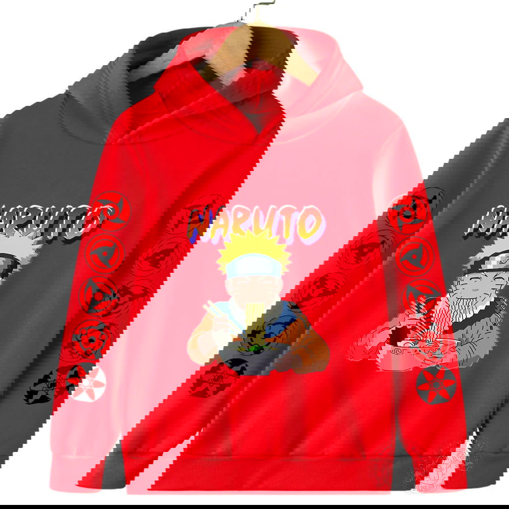 Naruto Fashion Hoodie Children's Printed Casual Clothing Cartoon Autumn/Winter Fleece Hoodie Boys and Girls' Sportswear Top - LOCKDEALZ