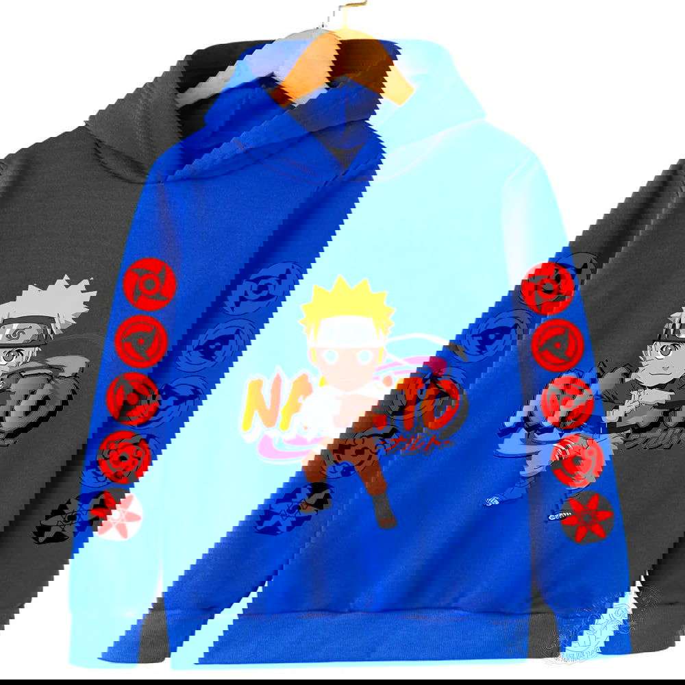 Naruto Fashion Hoodie Children's Printed Casual Clothing Cartoon Autumn/Winter Fleece Hoodie Boys and Girls' Sportswear Top - LOCKDEALZ