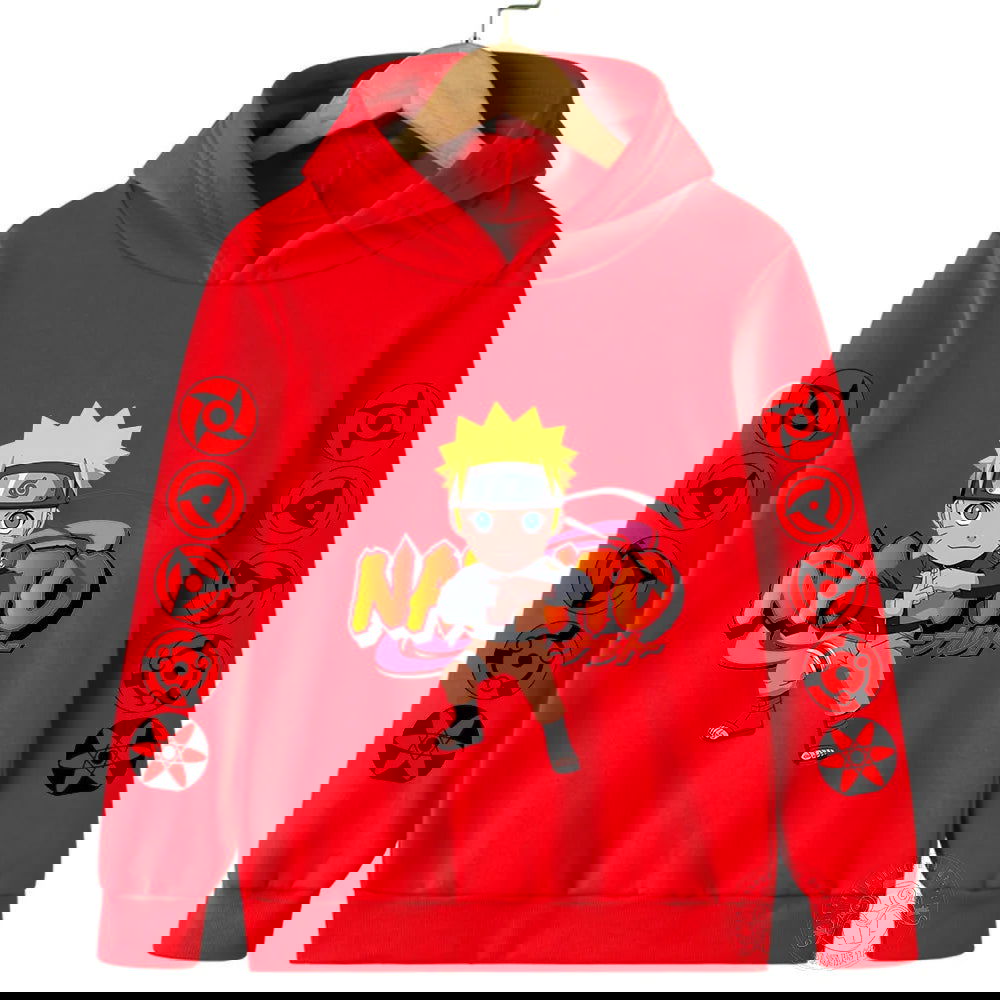 Naruto Fashion Hoodie Children's Printed Casual Clothing Cartoon Autumn/Winter Fleece Hoodie Boys and Girls' Sportswear Top - LOCKDEALZ
