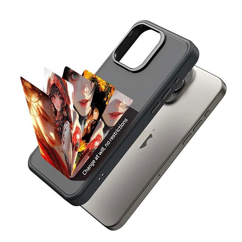 New-tech NFC Function Phone Case For Iphone 15 14 13 Pro Max DIY Cases E Ink Screen Phone Cover Cartoon Girl Fundas Battery Free - LOCKDEALZ