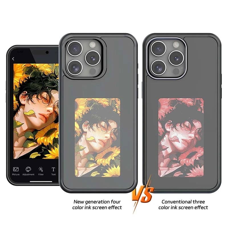 New-tech NFC Function Phone Case For Iphone 15 14 13 Pro Max DIY Cases E Ink Screen Phone Cover Cartoon Girl Fundas Battery Free - LOCKDEALZ