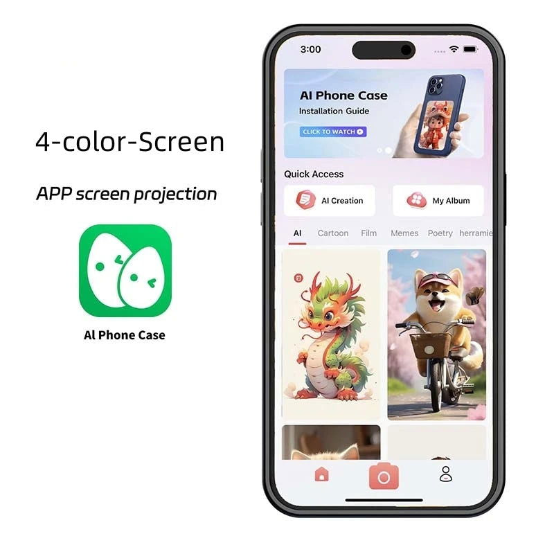 New-tech NFC Function Phone Case For Iphone 15 14 13 Pro Max DIY Cases E Ink Screen Phone Cover Cartoon Girl Fundas Battery Free - LOCKDEALZ