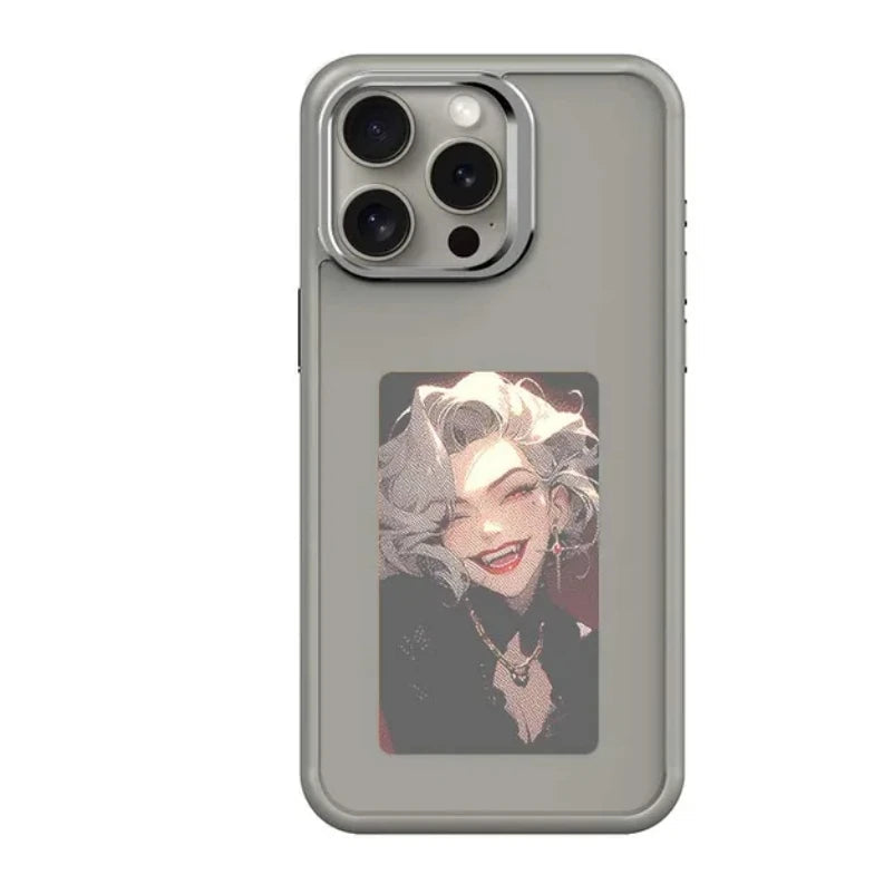 New-tech NFC Function Phone Case For Iphone 15 14 13 Pro Max DIY Cases E Ink Screen Phone Cover Cartoon Girl Fundas Battery Free - LOCKDEALZ