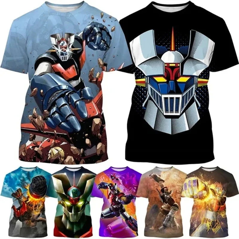 New Anime Mazinger Z 3D Printed Men's T-Shirts Summer Unisex Casual Harajuku Style Short Sleeve Tops Boys Girls Y2k T Shirt Tees - LOCKDEALZ