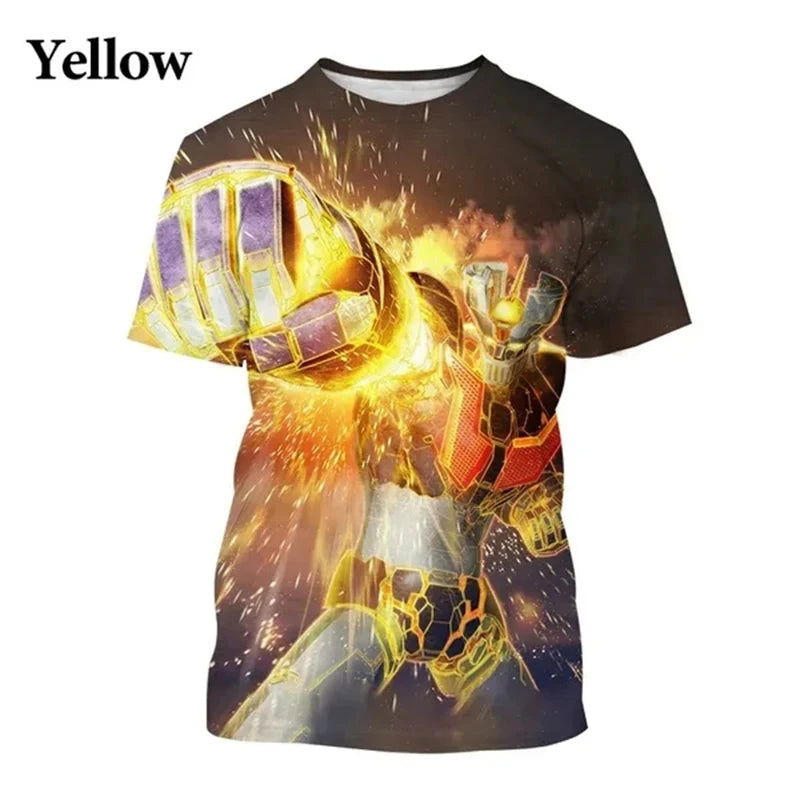 New Anime Mazinger Z 3D Printed Men's T-Shirts Summer Unisex Casual Harajuku Style Short Sleeve Tops Boys Girls Y2k T Shirt Tees - LOCKDEALZ