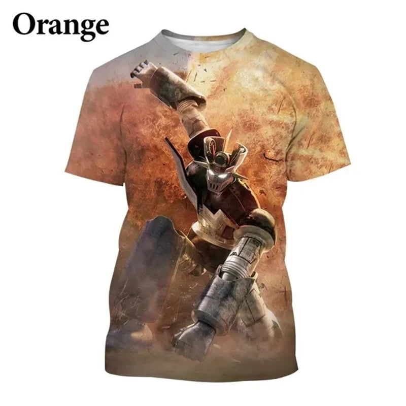 New Anime Mazinger Z 3D Printed Men's T-Shirts Summer Unisex Casual Harajuku Style Short Sleeve Tops Boys Girls Y2k T Shirt Tees - LOCKDEALZ