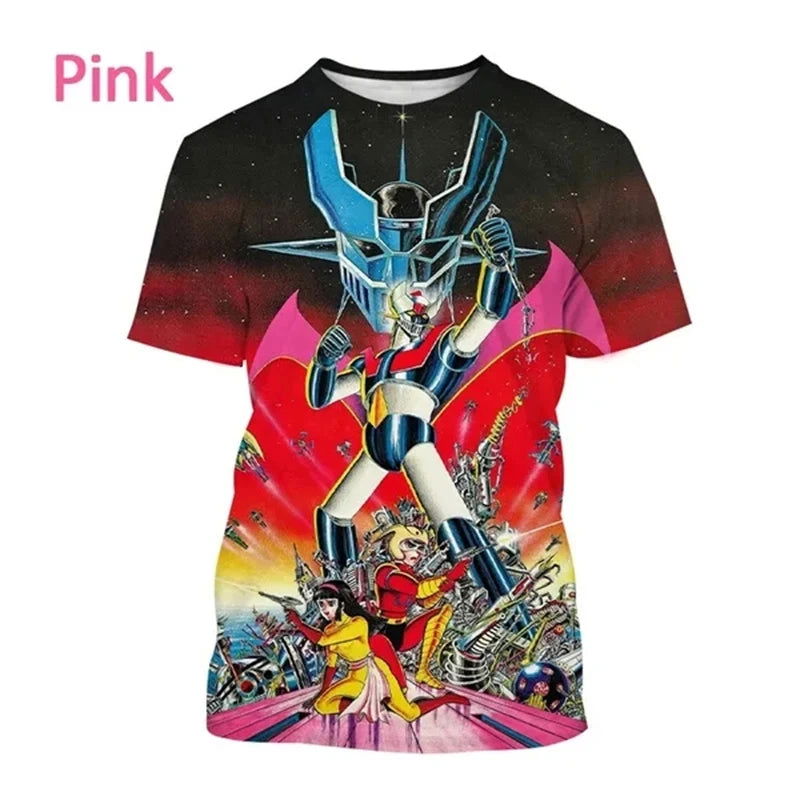 New Anime Mazinger Z 3D Printed Men's T-Shirts Summer Unisex Casual Harajuku Style Short Sleeve Tops Boys Girls Y2k T Shirt Tees - LOCKDEALZ