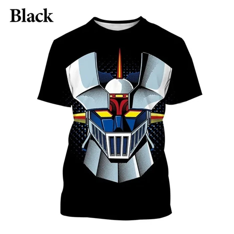 New Anime Mazinger Z 3D Printed Men's T-Shirts Summer Unisex Casual Harajuku Style Short Sleeve Tops Boys Girls Y2k T Shirt Tees - LOCKDEALZ