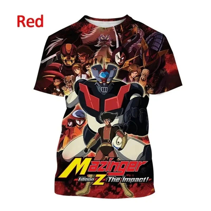 New Anime Mazinger Z 3D Printed Men's T-Shirts Summer Unisex Casual Harajuku Style Short Sleeve Tops Boys Girls Y2k T Shirt Tees - LOCKDEALZ