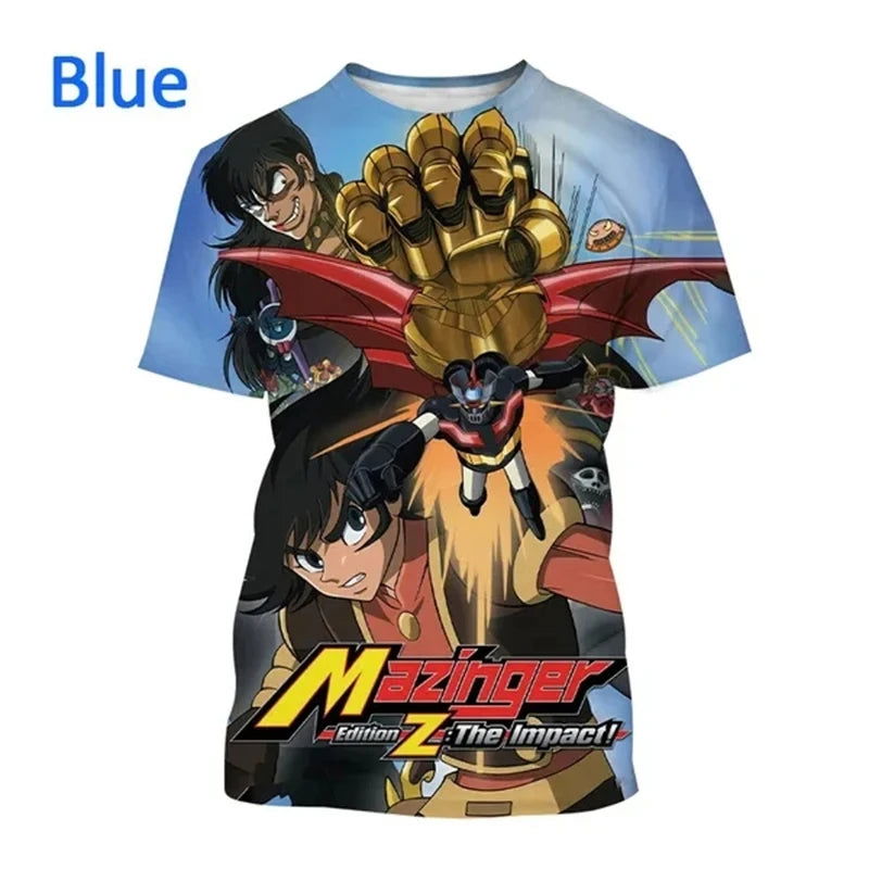 New Anime Mazinger Z 3D Printed Men's T-Shirts Summer Unisex Casual Harajuku Style Short Sleeve Tops Boys Girls Y2k T Shirt Tees - LOCKDEALZ