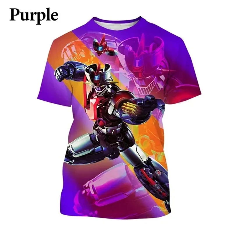 New Anime Mazinger Z 3D Printed Men's T-Shirts Summer Unisex Casual Harajuku Style Short Sleeve Tops Boys Girls Y2k T Shirt Tees - LOCKDEALZ