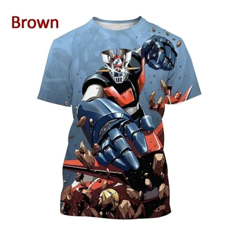 New Anime Mazinger Z 3D Printed Men's T-Shirts Summer Unisex Casual Harajuku Style Short Sleeve Tops Boys Girls Y2k T Shirt Tees - LOCKDEALZ