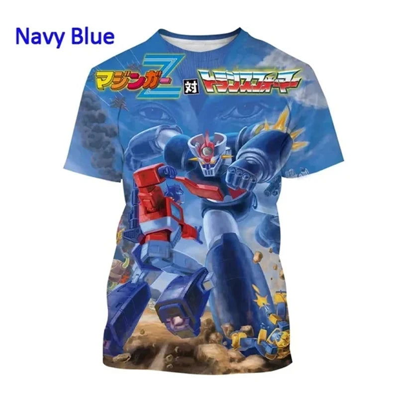 New Anime Mazinger Z 3D Printed Men's T-Shirts Summer Unisex Casual Harajuku Style Short Sleeve Tops Boys Girls Y2k T Shirt Tees - LOCKDEALZ