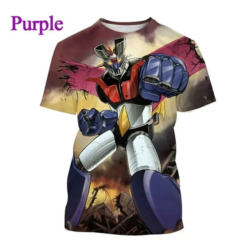 New Anime Mazinger Z 3D Printed Men's T-Shirts Summer Unisex Casual Harajuku Style Short Sleeve Tops Boys Girls Y2k T Shirt Tees - LOCKDEALZ