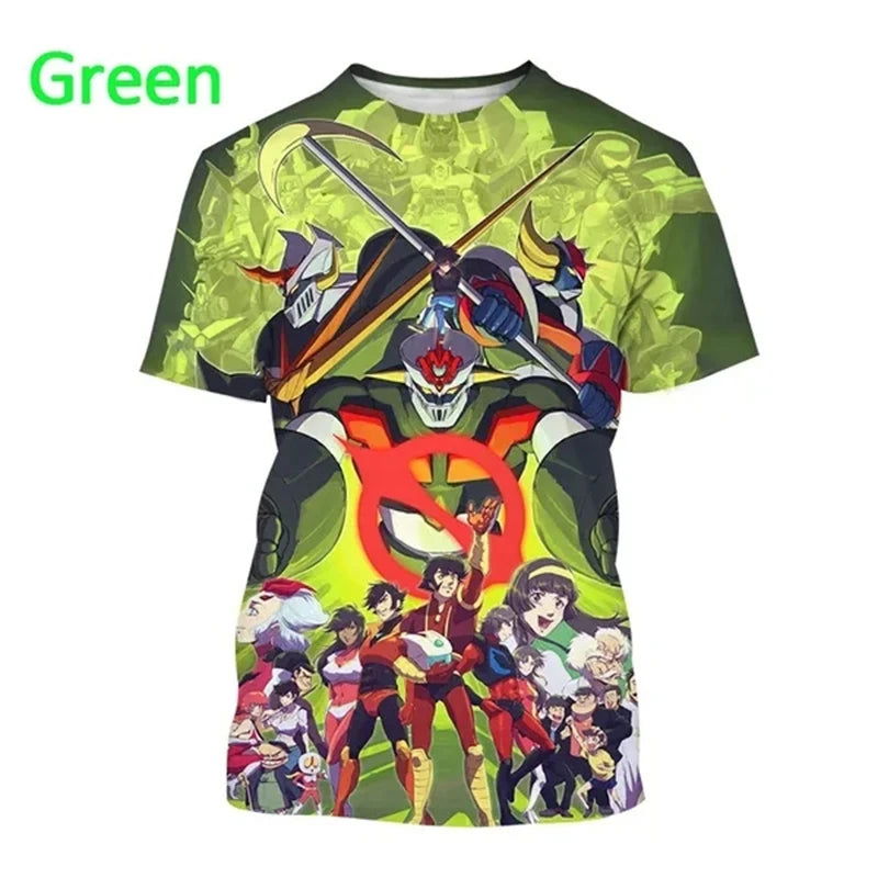 New Anime Mazinger Z 3D Printed Men's T-Shirts Summer Unisex Casual Harajuku Style Short Sleeve Tops Boys Girls Y2k T Shirt Tees - LOCKDEALZ