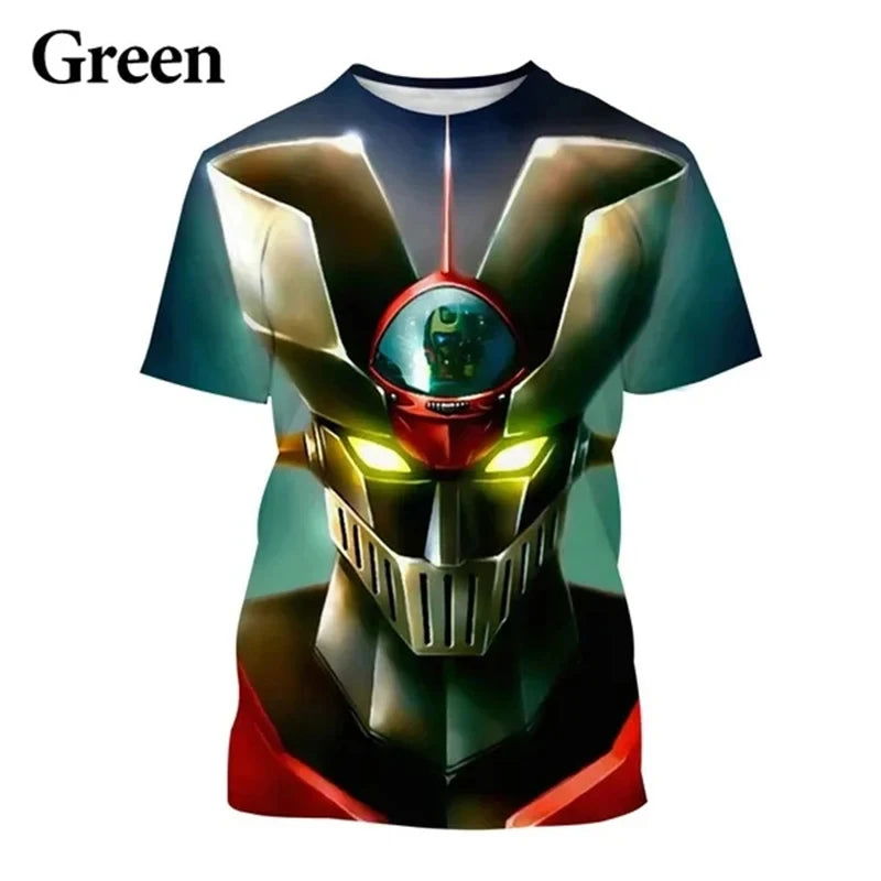 New Anime Mazinger Z 3D Printed Men's T-Shirts Summer Unisex Casual Harajuku Style Short Sleeve Tops Boys Girls Y2k T Shirt Tees - LOCKDEALZ