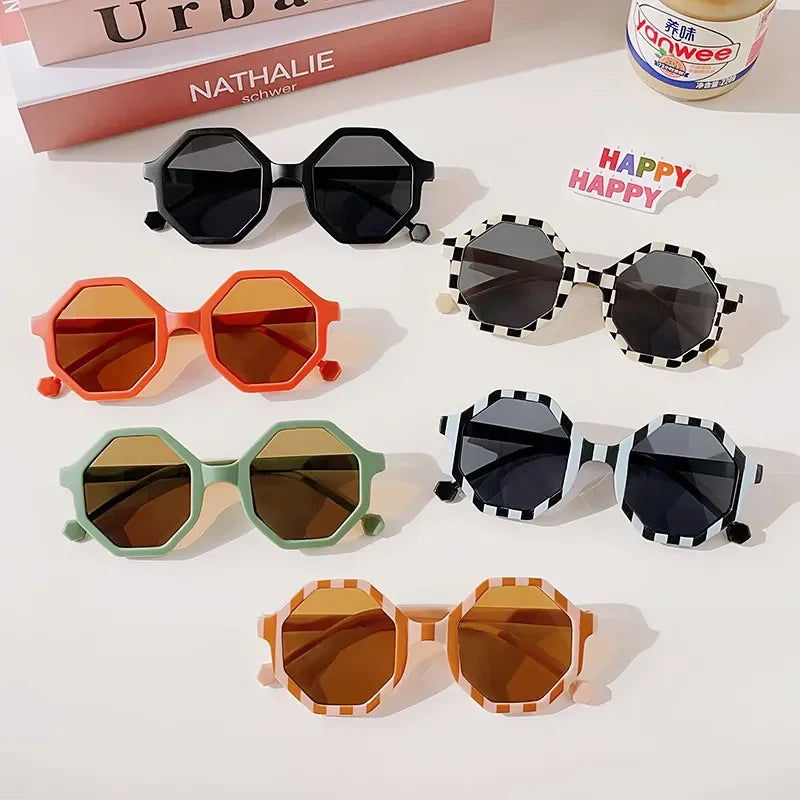 New Children Vintage Frosted Round Outdoor Sun Protection Sunglasses Baby Girls Acrylic UV400 Sunglasses Kids Fashion Glasses - LOCKDEALZ