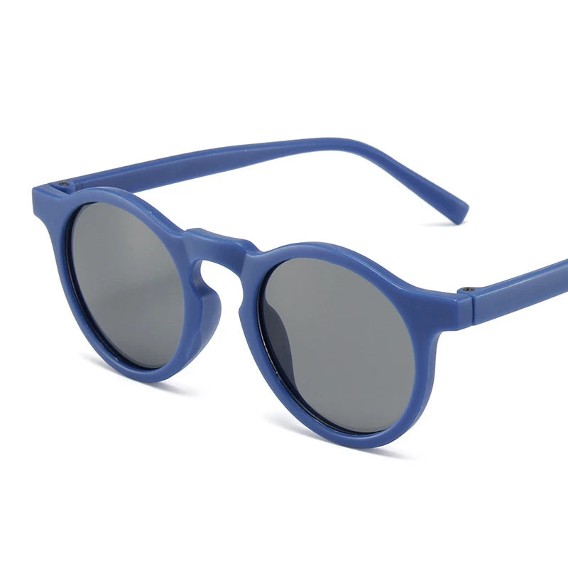 New Children Vintage Frosted Round Outdoor Sun Protection Sunglasses Baby Girls Acrylic UV400 Sunglasses Kids Fashion Glasses - LOCKDEALZ