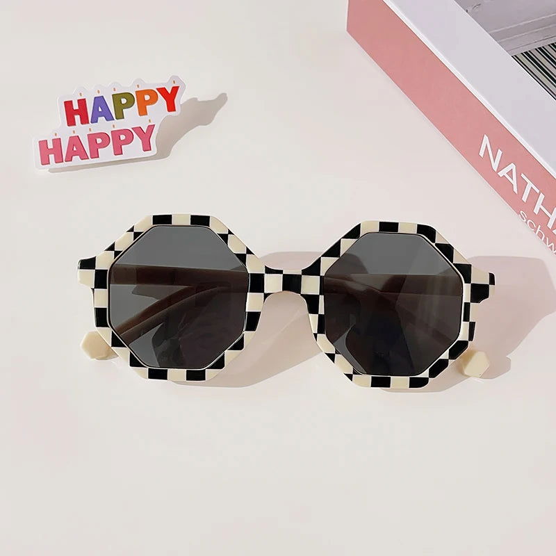 New Children Vintage Frosted Round Outdoor Sun Protection Sunglasses Baby Girls Acrylic UV400 Sunglasses Kids Fashion Glasses - LOCKDEALZ