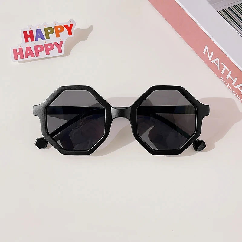 New Children Vintage Frosted Round Outdoor Sun Protection Sunglasses Baby Girls Acrylic UV400 Sunglasses Kids Fashion Glasses - LOCKDEALZ