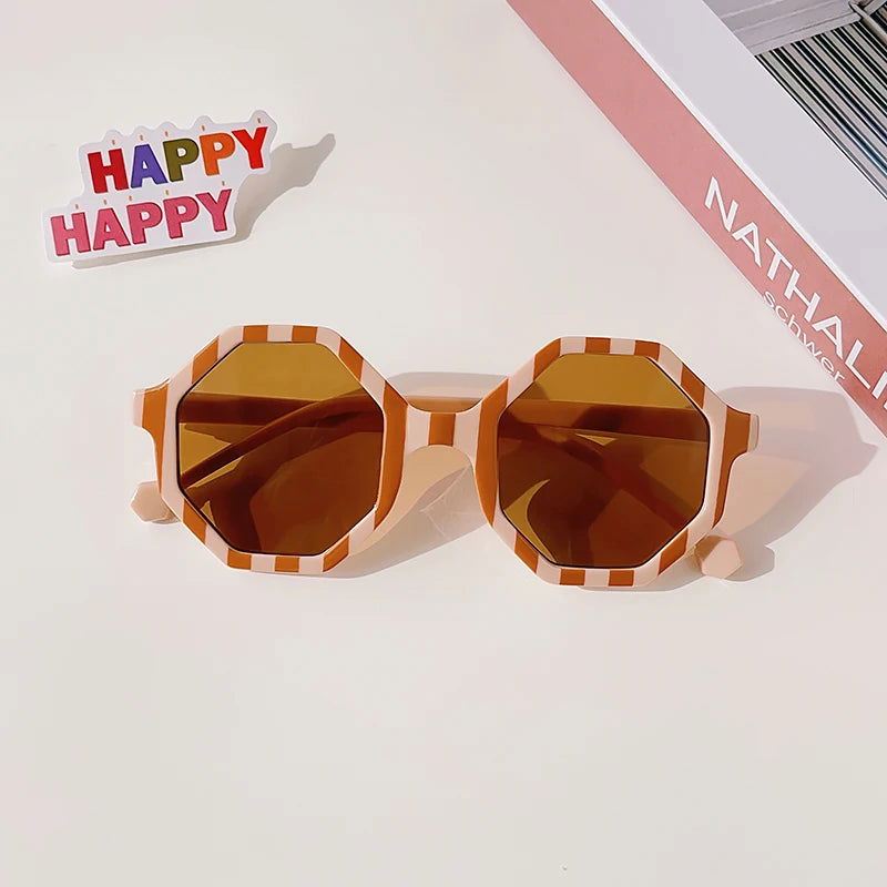 New Children Vintage Frosted Round Outdoor Sun Protection Sunglasses Baby Girls Acrylic UV400 Sunglasses Kids Fashion Glasses - LOCKDEALZ