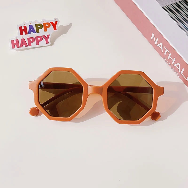 New Children Vintage Frosted Round Outdoor Sun Protection Sunglasses Baby Girls Acrylic UV400 Sunglasses Kids Fashion Glasses - LOCKDEALZ