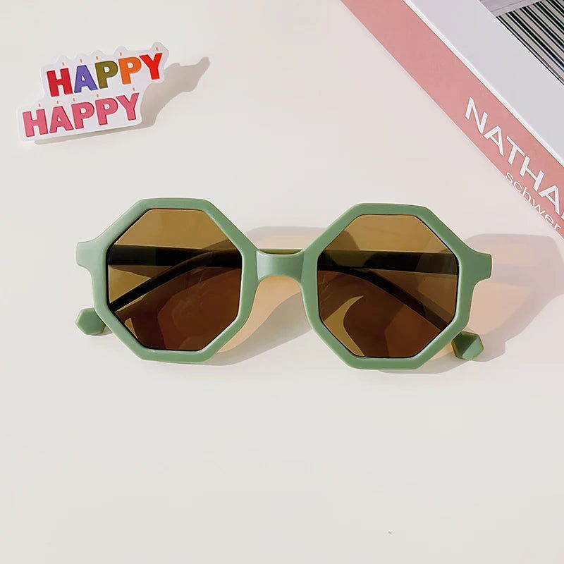 New Children Vintage Frosted Round Outdoor Sun Protection Sunglasses Baby Girls Acrylic UV400 Sunglasses Kids Fashion Glasses - LOCKDEALZ