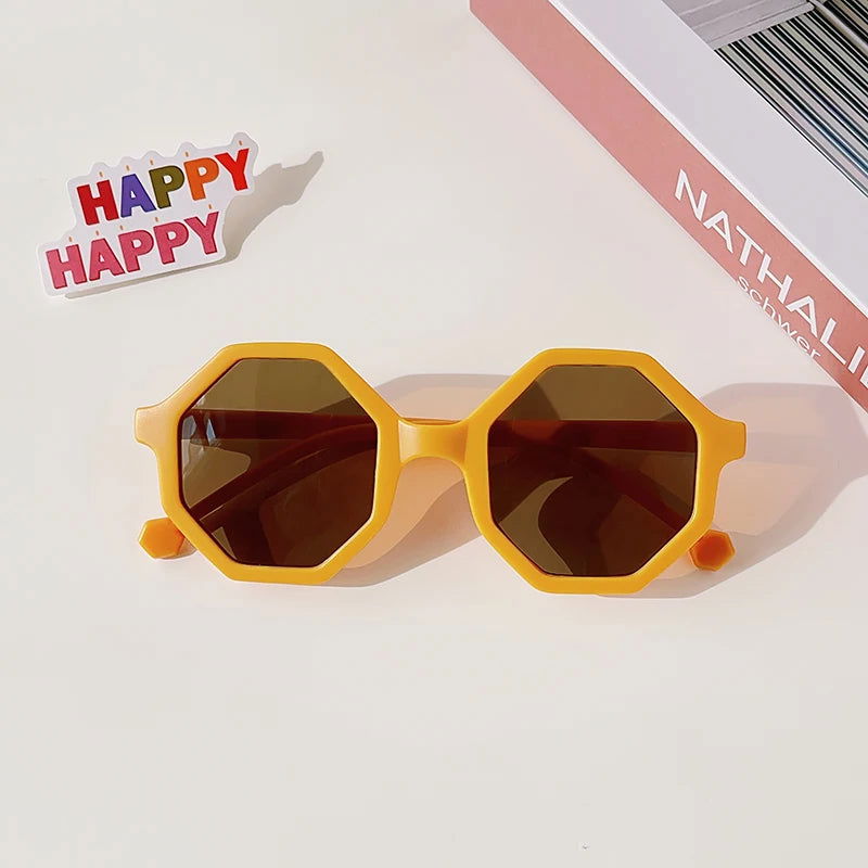 New Children Vintage Frosted Round Outdoor Sun Protection Sunglasses Baby Girls Acrylic UV400 Sunglasses Kids Fashion Glasses - LOCKDEALZ