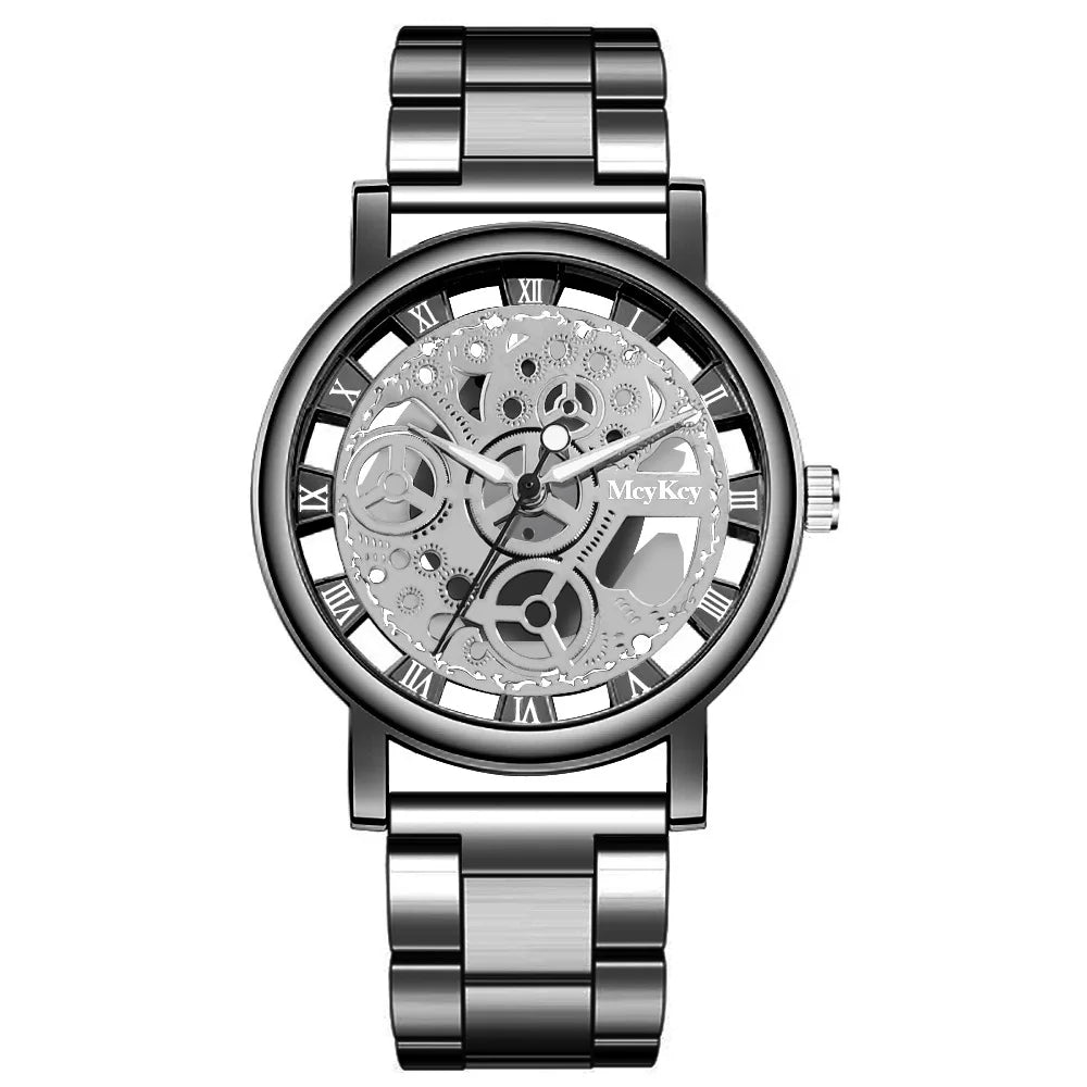 New Fashion Top Women Hollow Skeleton Faux Mechanical Watch Ladies Metal Mesh Quartz Wrist Watches For Female Relogio Feminino - LOCKDEALZ