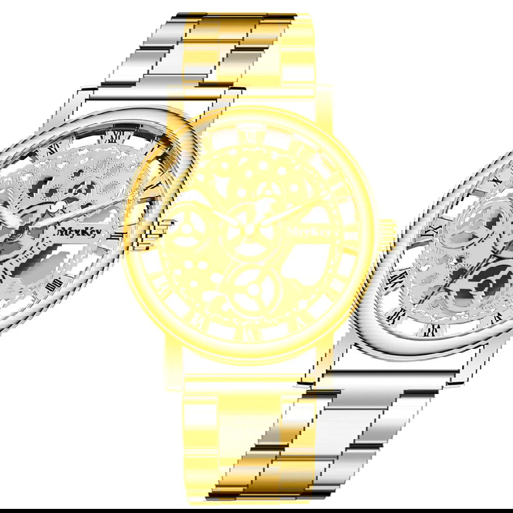 New Fashion Top Women Hollow Skeleton Faux Mechanical Watch Ladies Metal Mesh Quartz Wrist Watches For Female Relogio Feminino - LOCKDEALZ