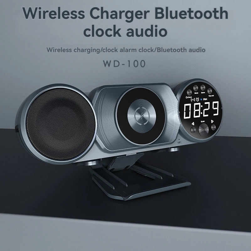 New Wireless Charging Bluetooth Speaker FM Radio TF AUX USB - LOCKDEALZ