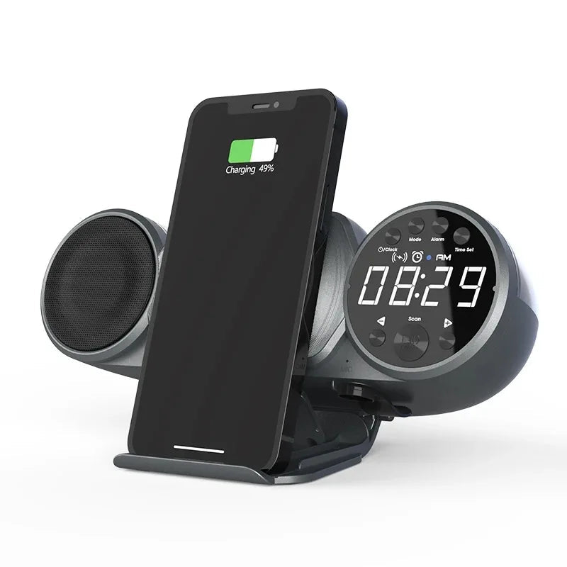 New Wireless Charging Bluetooth Speaker FM Radio TF AUX USB - LOCKDEALZ