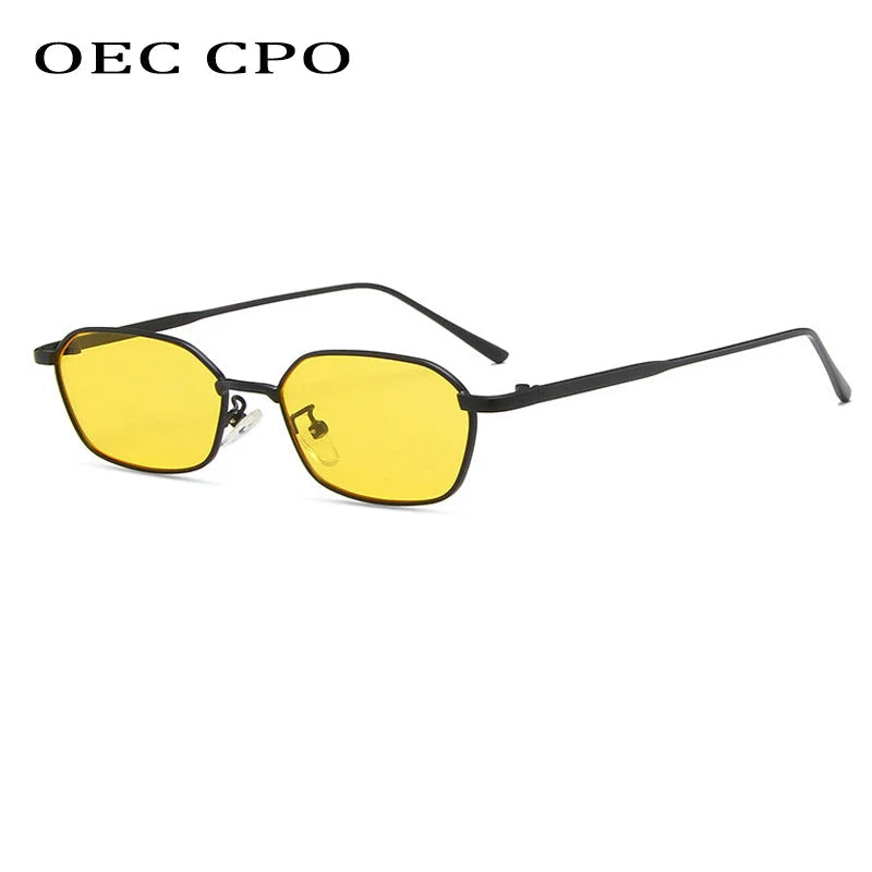 OEC CPO Small Square Sunglasse Women Men Brand Steampunk Metal Frame Sunglasses Men Retro Glasses UV400 Eyeglasses O949 - LOCKDEALZ