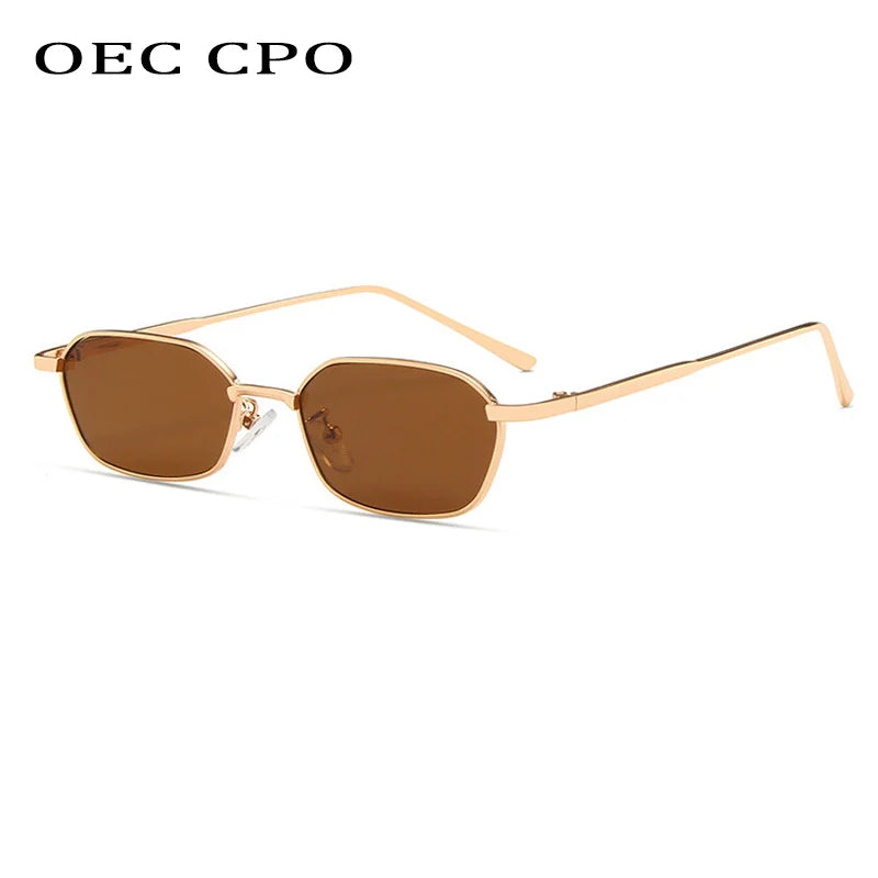 OEC CPO Small Square Sunglasse Women Men Brand Steampunk Metal Frame Sunglasses Men Retro Glasses UV400 Eyeglasses O949 - LOCKDEALZ
