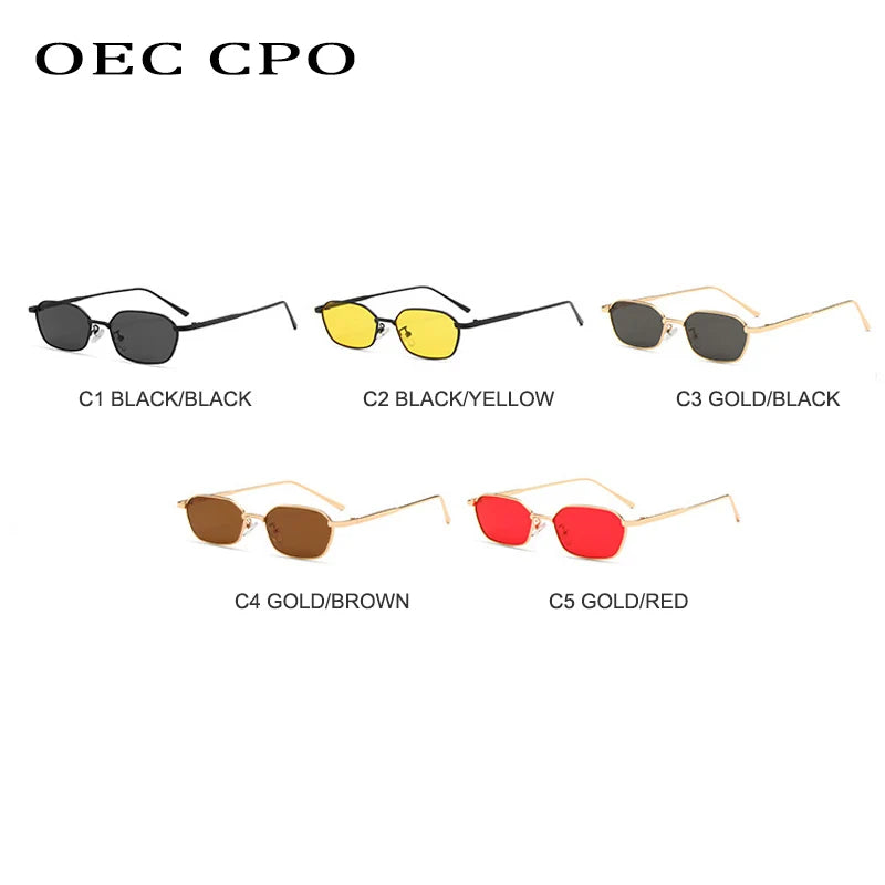 OEC CPO Small Square Sunglasse Women Men Brand Steampunk Metal Frame Sunglasses Men Retro Glasses UV400 Eyeglasses O949 - LOCKDEALZ