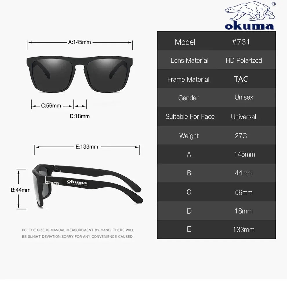 Okuma polarized sunglasses UV400 for men and women outdoor hunting, fishing, driving bicycles, sunglasses optional box - LOCKDEALZ