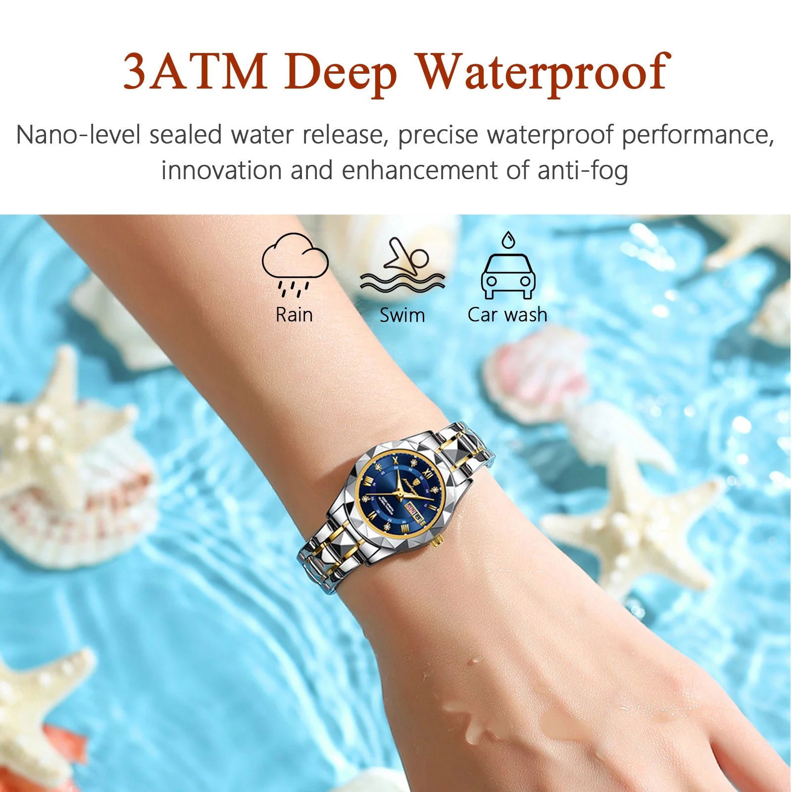 POEDAGAR Luxury Ladies Dress Watch Luminous Waterproof Week Date Woman Wristwatch Stainless Steel Women Quartz Watches reloj+box - LOCKDEALZ