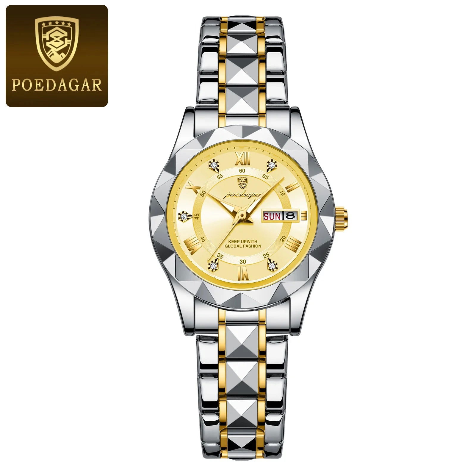POEDAGAR Luxury Ladies Dress Watch Luminous Waterproof Week Date Woman Wristwatch Stainless Steel Women Quartz Watches reloj+box - LOCKDEALZ
