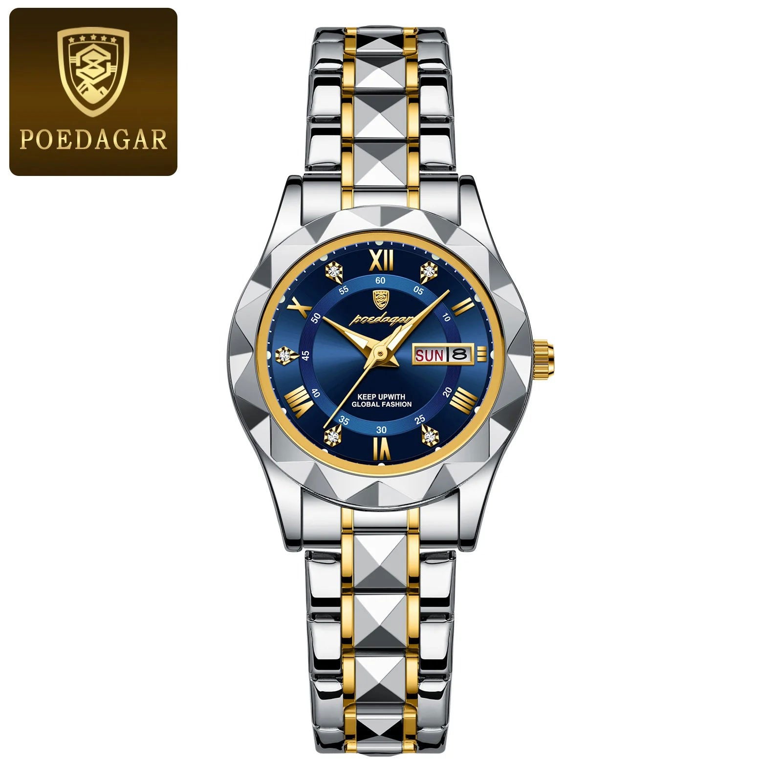 POEDAGAR Luxury Ladies Dress Watch Luminous Waterproof Week Date Woman Wristwatch Stainless Steel Women Quartz Watches reloj+box - LOCKDEALZ