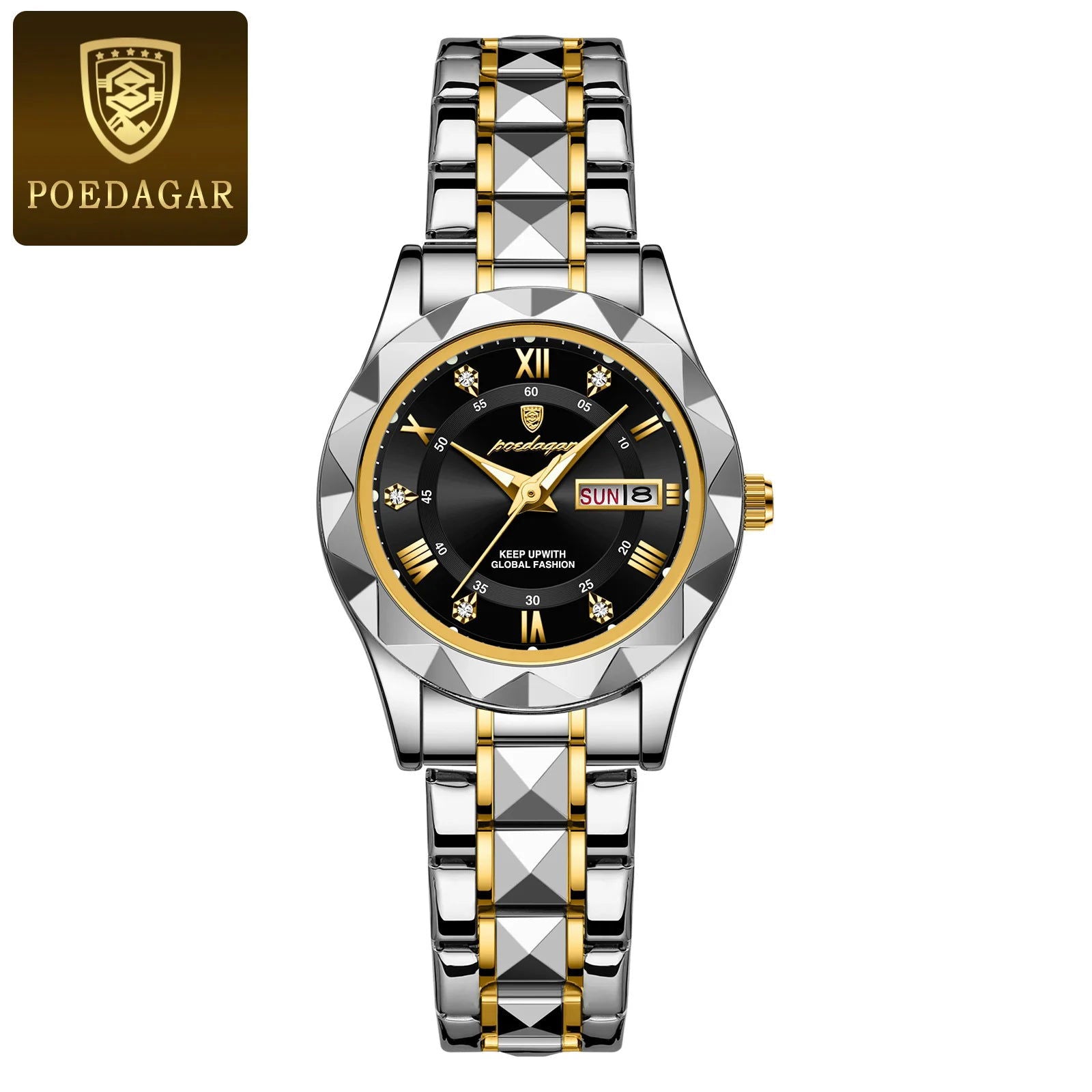 POEDAGAR Luxury Ladies Dress Watch Luminous Waterproof Week Date Woman Wristwatch Stainless Steel Women Quartz Watches reloj+box - LOCKDEALZ