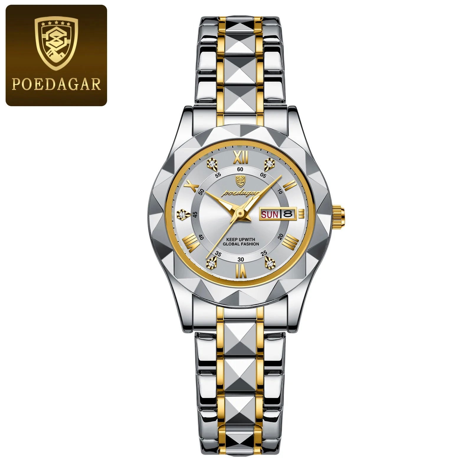 POEDAGAR Luxury Ladies Dress Watch Luminous Waterproof Week Date Woman Wristwatch Stainless Steel Women Quartz Watches reloj+box - LOCKDEALZ