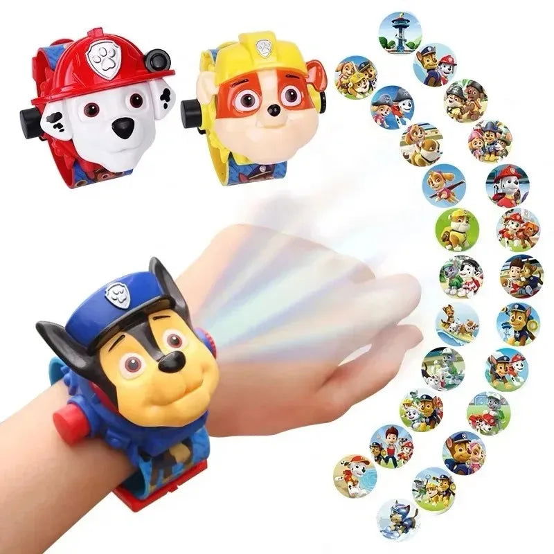 Paw Patrol Watch Cartoon 3D Projection Watch Chase Rubble Marshall Skye Anime Digital Watches Model Children Toy Wristband Watch - LOCKDEALZ